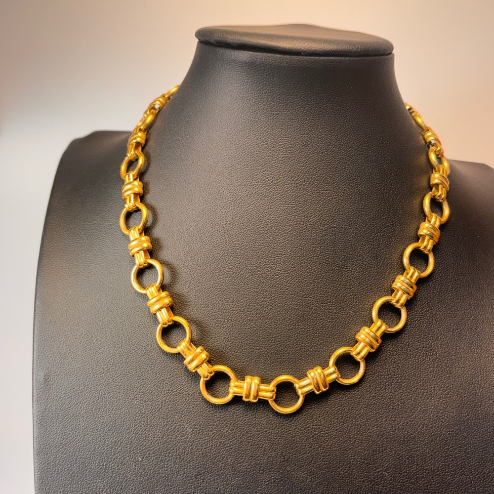 Vintage Gold Chunky Link Chain Necklace Statement Boho Chic Minimalist 90s